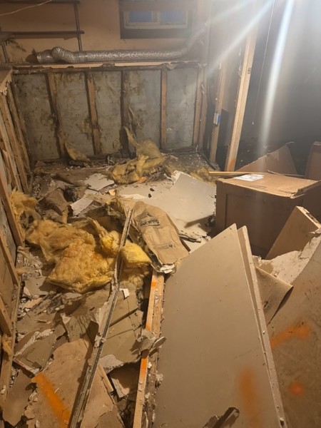 Basement structural restoration - water damage