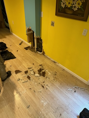 Surgical demolition of damaged interior walls